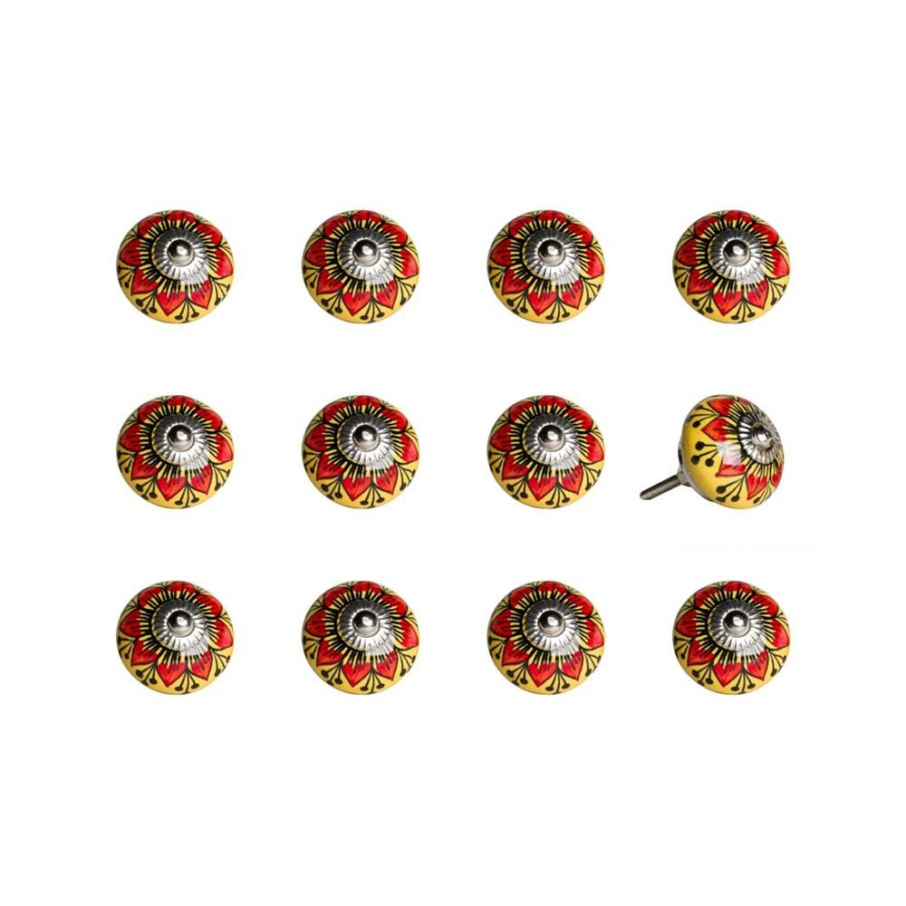商品KNOB-IT|Handpainted Ceramic Knob Set of 12,价格¥471,第1张图片