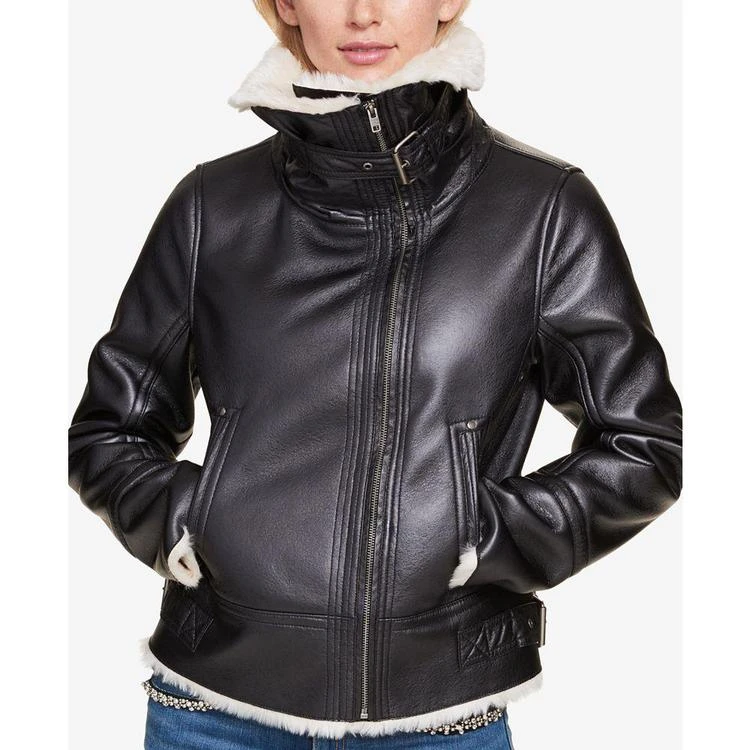 商品Tommy Hilfiger|Faux-Fur-Trim Moto Jacket, Created for Macy's,价格¥430,第3张图片详细描述