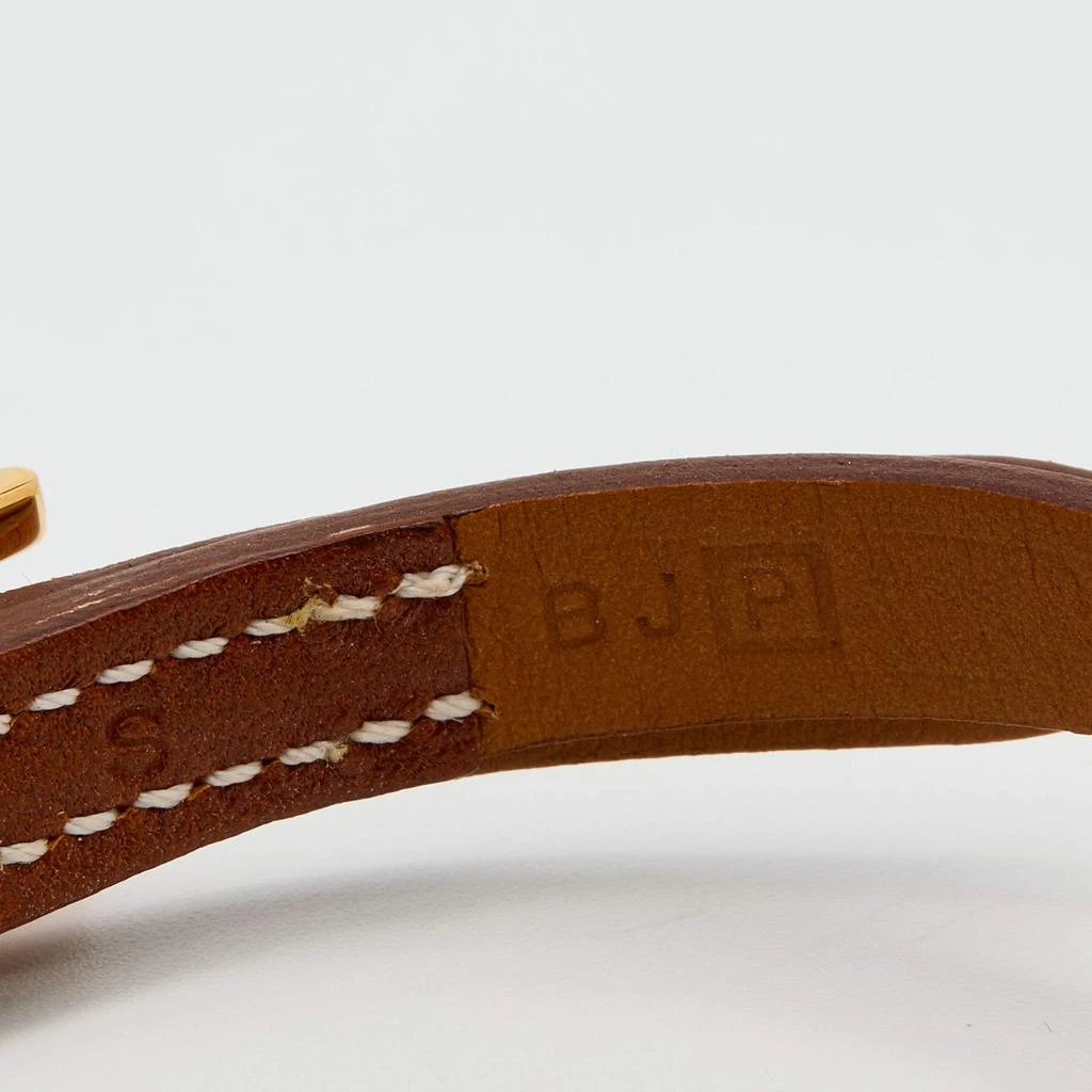 商品[二手商品] Hermes|Hermès Brown Swift Leather Hapi 3 Triple Tour Bracelet S,价格¥3786,第4张图片详细描述