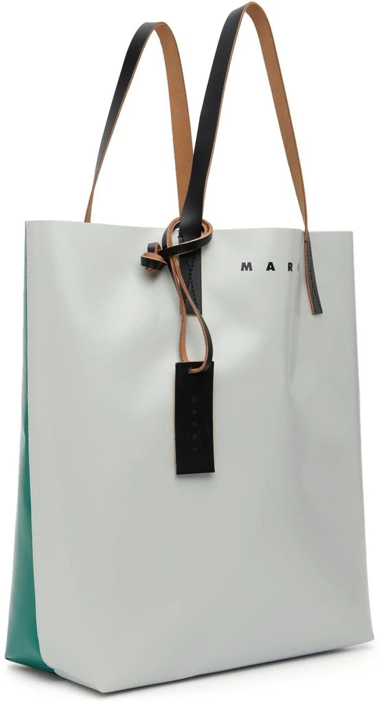 商品Marni|Off-White & Green PVC Shopping Tote Bag,价格¥1446,第2张图片详细描述