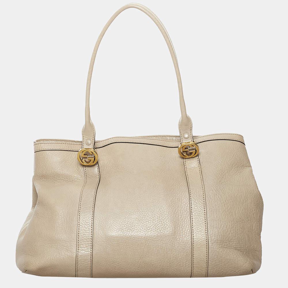 Gucci Brown Twins Leather Tote Bag商品第1张图片规格展示