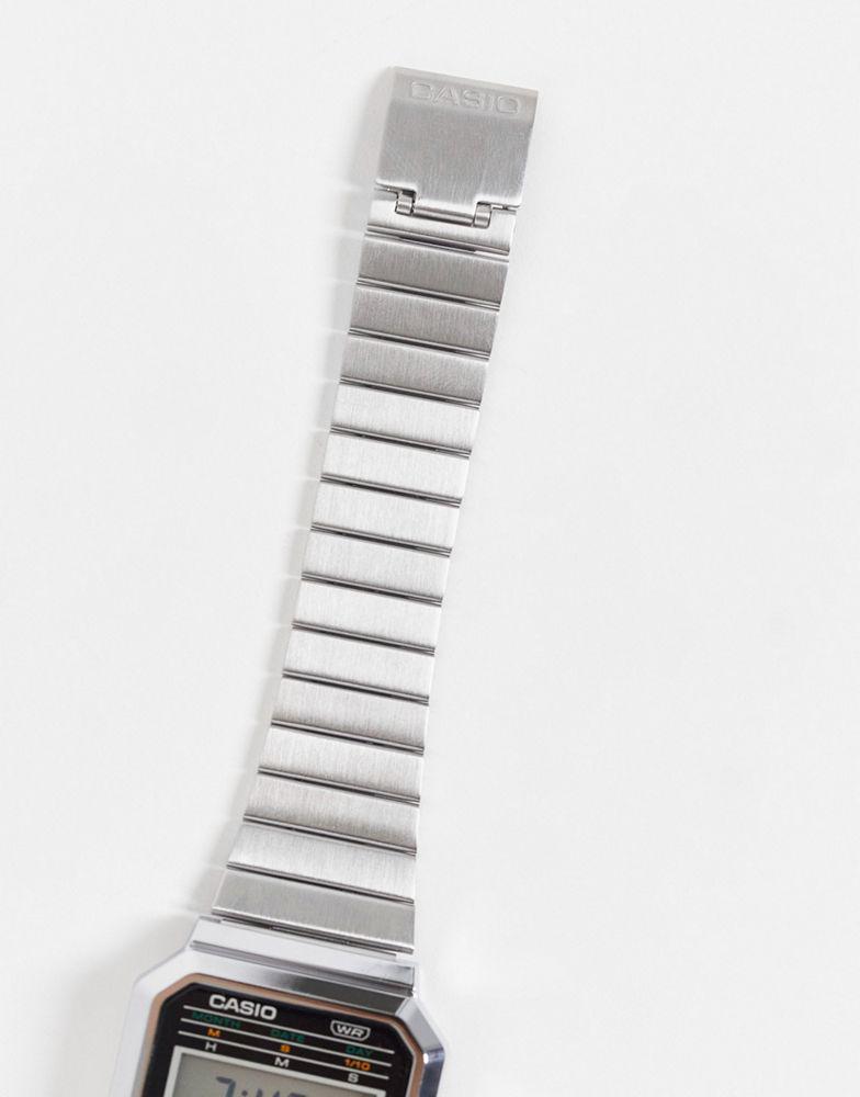 Casio Revival F-100 unisex digital bracelet watch in silver A100WE-1AEF商品第4张图片规格展示