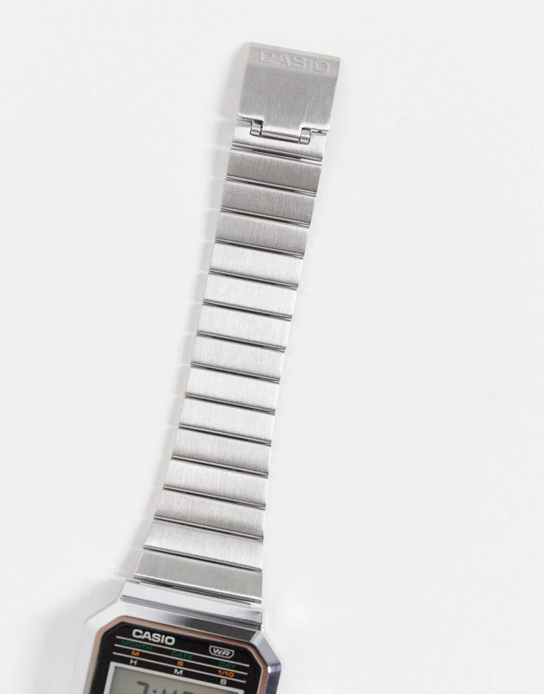 商品Casio|Casio Revival F-100 unisex digital bracelet watch in silver A100WE-1AEF,价格¥398,第4张图片详细描述