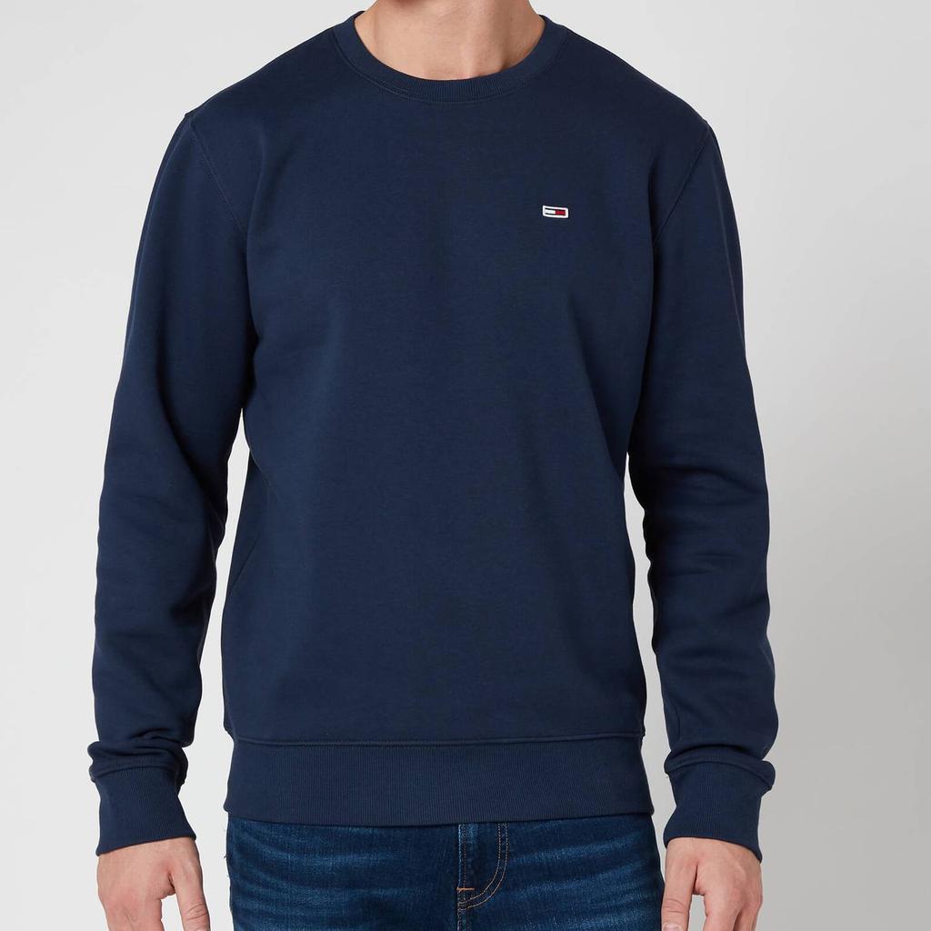 商品Tommy Hilfiger|Tommy Jeans Men's Regular Fleece Crewneck Sweatshirt - Twilight Navy,价格¥428,第3张图片详细描述