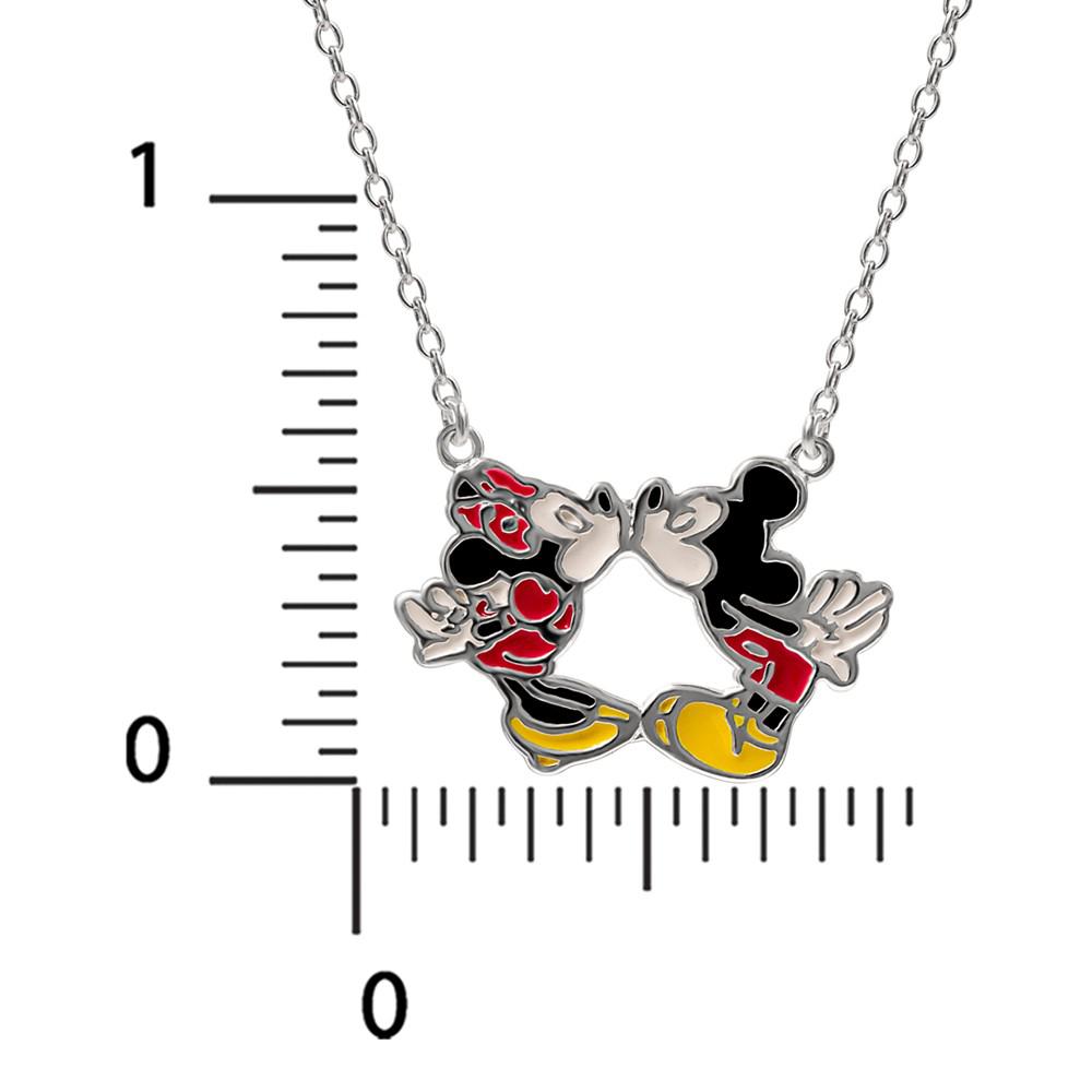 Kissing Minnie & Mickey Mouse 18" Pendant Necklace in Sterling Silver商品第5张图片规格展示