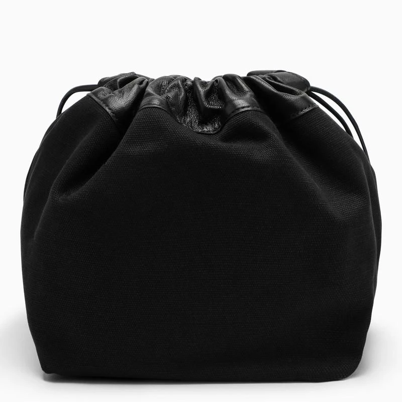 商品Jil Sander|Black canvas and leather bucket bag,价格¥4478,第4张图片详细描述