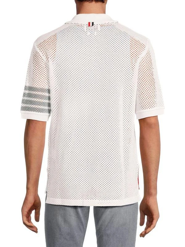 商品Thom Browne|Open Knit Cashmere Blend Polo,价格¥4387,第2张图片详细描述