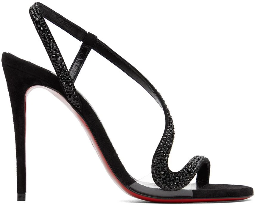 商品Christian Louboutin|Black Rosalie Strass 100 Heeled Sandals,价格¥10841,第1张图片