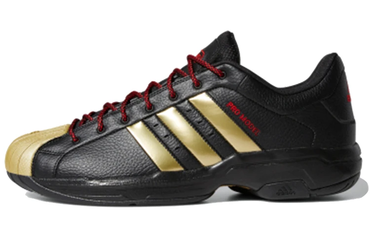 商品[国内直发] Adidas|adidas PRO Model 2G Low 透气 低帮 篮球鞋 男款 黑金,价格¥550,第1张图片