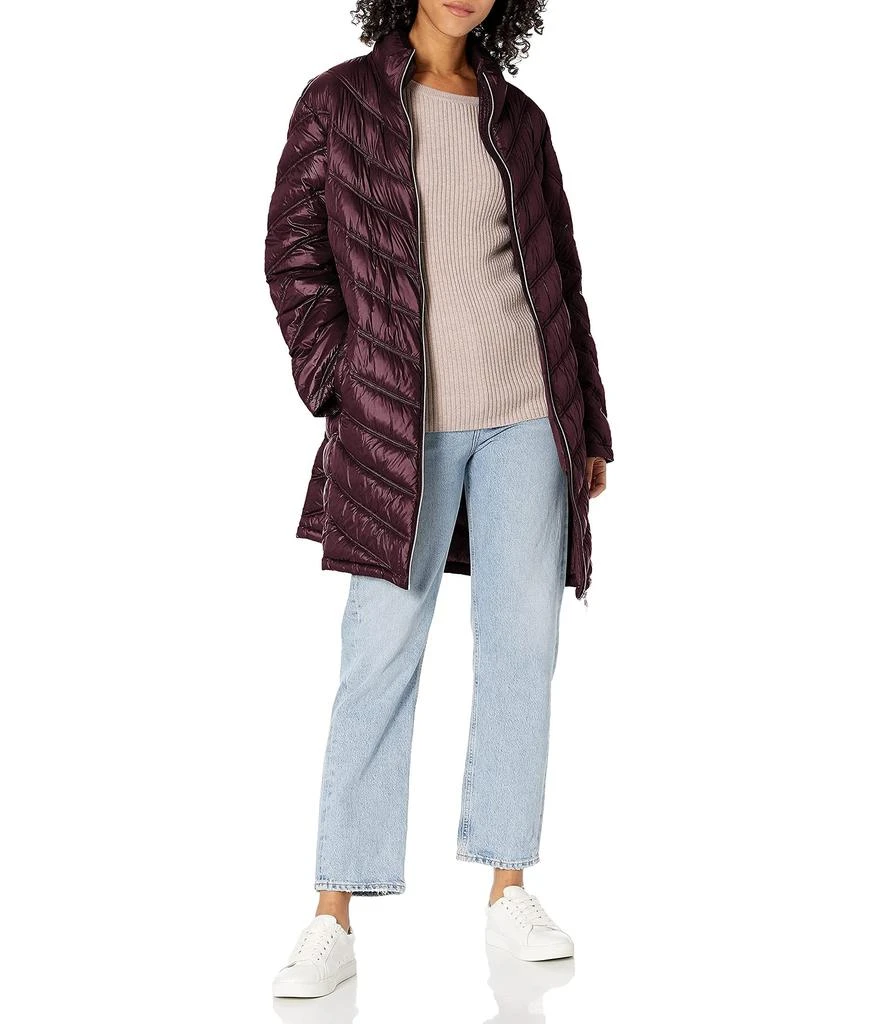 商品Calvin Klein|Women's Chevron Quilted Packable Down Jacket (Standard and Plus),价格¥744,第1张图片