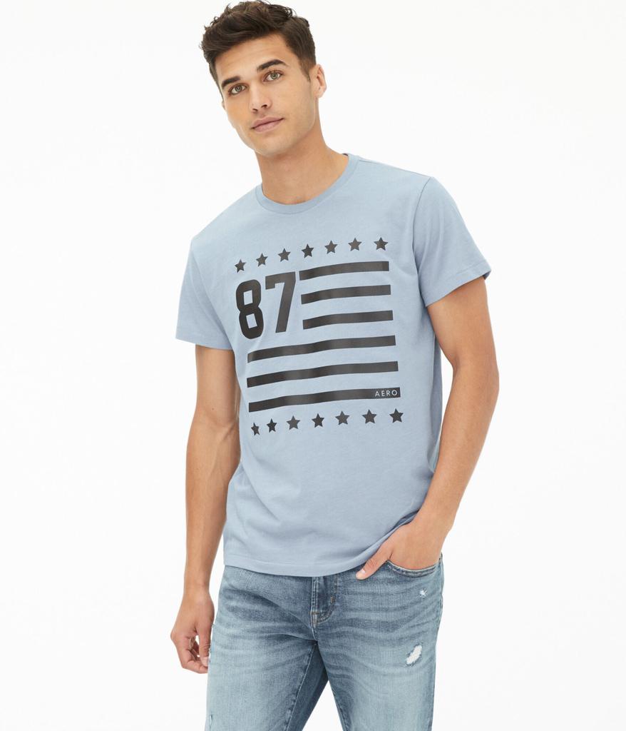 Aeropostale Men's 87 Flag Graphic Tee商品第7张图片规格展示