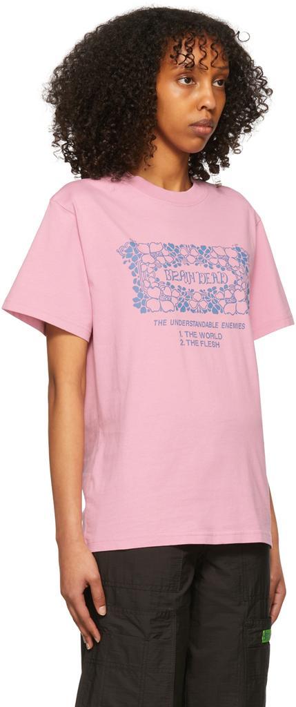 商品Brain Dead|Pink Cotton T-Shirt,价格¥449,第4张图片详细描述