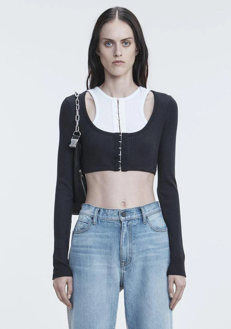 商品Alexander Wang|RIBBED CROP TOP
,价格¥528,第3张图片详细描述