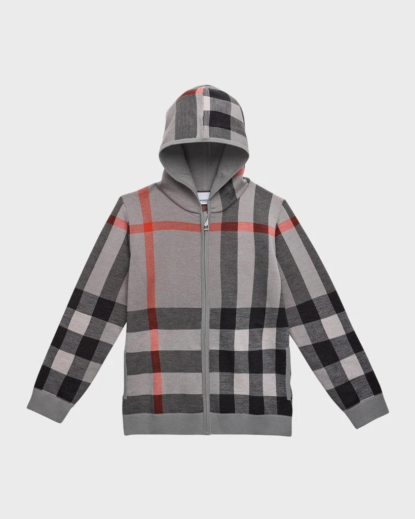 商品Burberry|Boy's Gerard Check-Print Hoodie, Size 3-14,价格¥4128,第1张图片