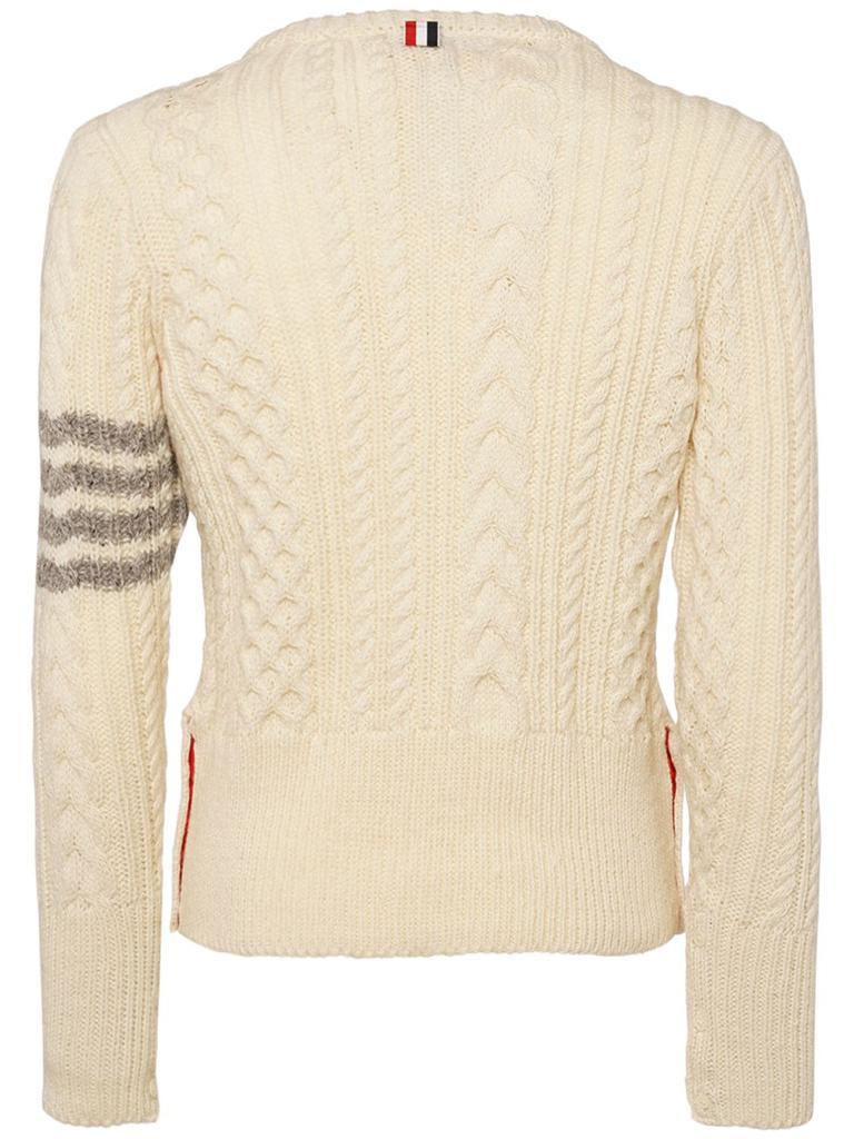 商品Thom Browne|4 Bar Aran Wool Blend Knit Sweater,价格¥5525,第6张图片详细描述