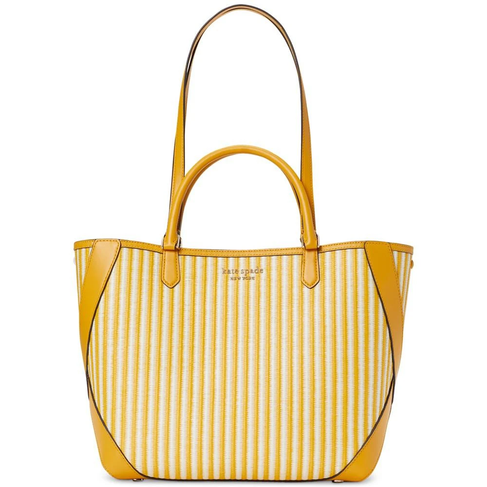 商品Kate Spade|Buddie Striped Straw Small Tote,价格¥1478,第1张图片