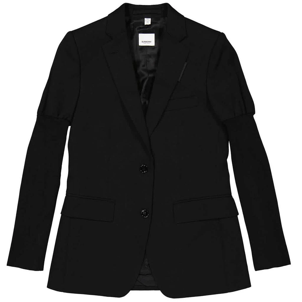 商品Burberry|Ladies Black Debby Grain De Poudre Wool Panelled-Sleeve Blazer,价格¥3255,第1张图片