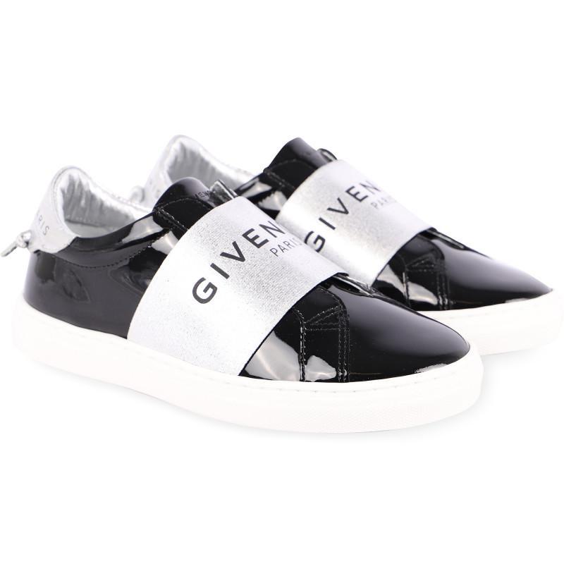 Givenchy]纪梵希Givenchy黑色运动鞋|Glossy logo slip on sneakers in black and silver  价格¥1850 | 别样海外购