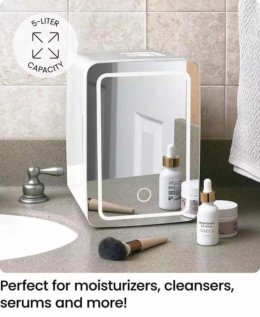 商品Chefman|Portable Mirrored Beauty Fridge with LED Lighting,价格¥772,第4张图片详细描述