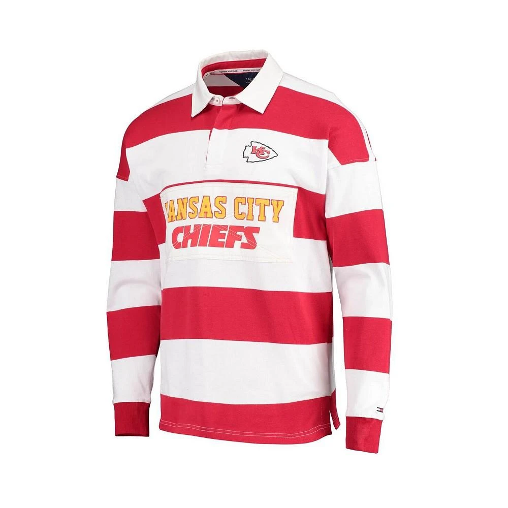 商品Tommy Hilfiger|Men's Red, White Kansas City Chiefs Varsity Stripe Rugby Long Sleeve Polo Shirt,价格¥974,第2张图片详细描述