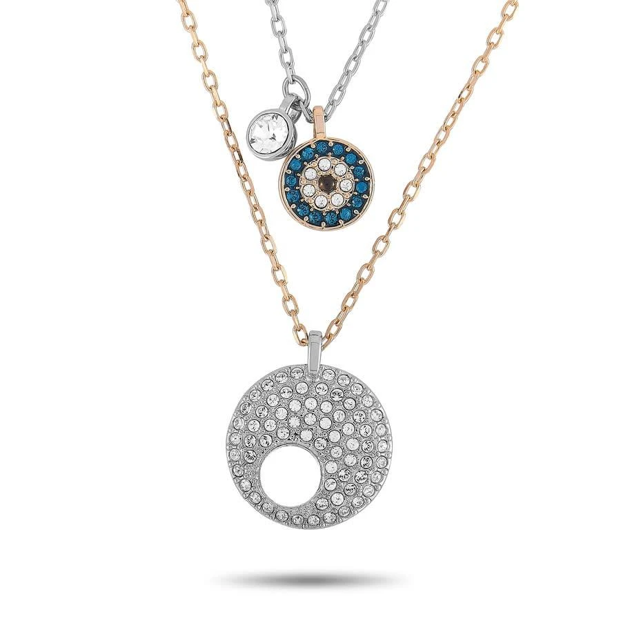 商品Swarovski|Crystal Wishes Rhodium and Yellow Gold-Plated Stainless Steel Blue and Clear Crystals Pendant Necklace,价格¥480,第1张图片