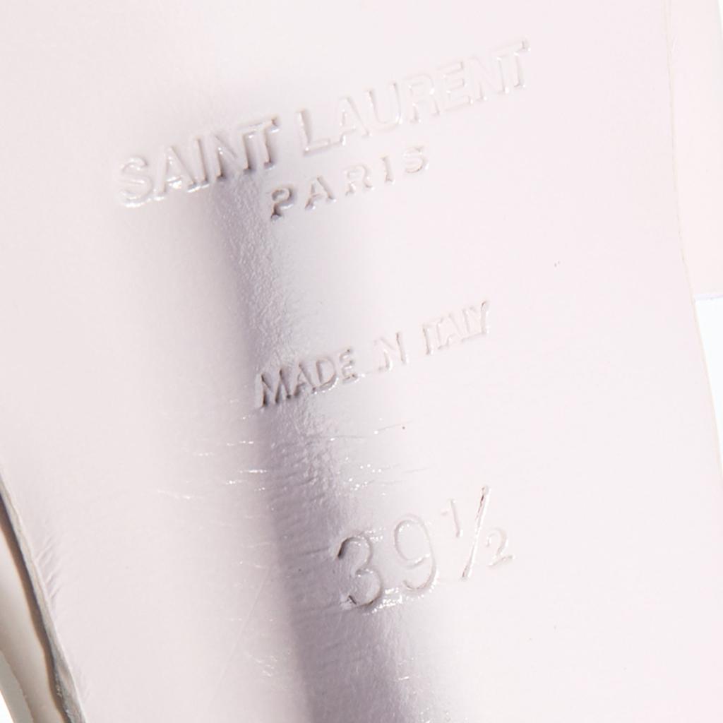 Saint Laurent Light Lilac Patent Leather Tribute Platform Sandals Size 39.5商品第8张图片规格展示