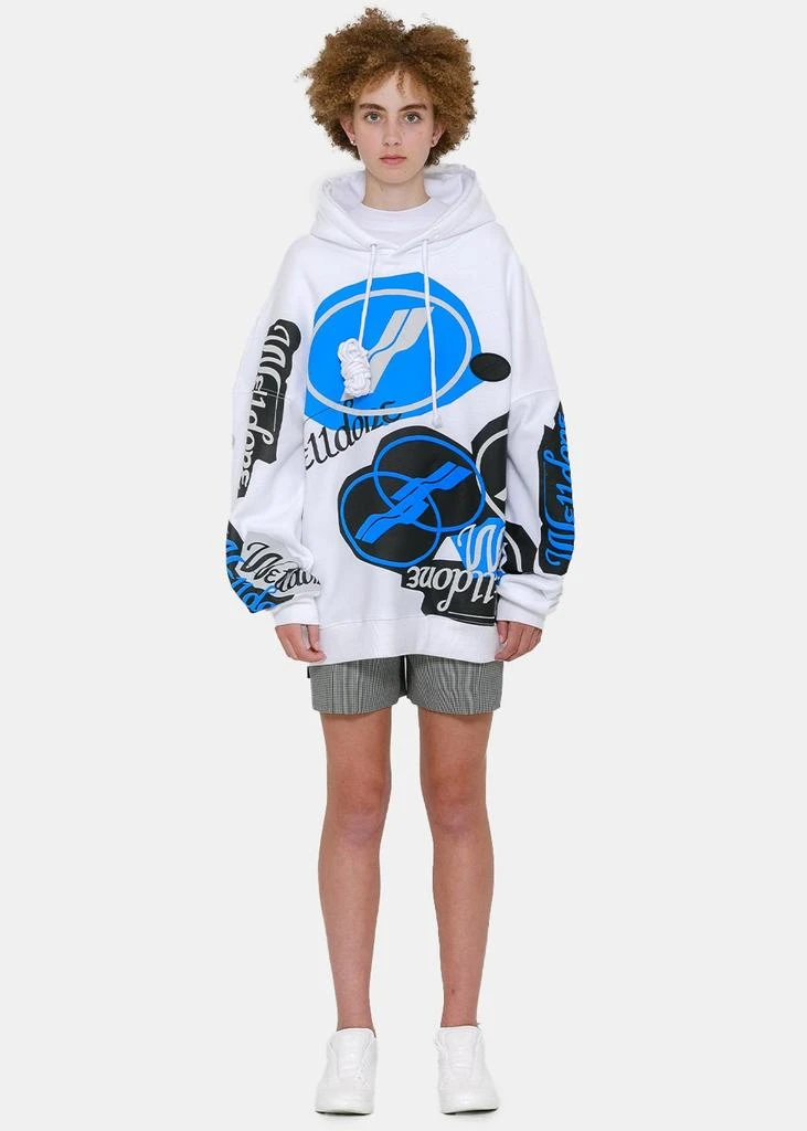 商品We11done|We11done White Logo Print Hoodie,价格¥1003,第4张图片详细描述