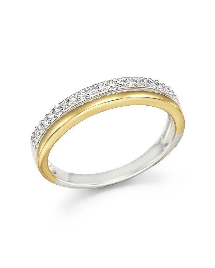 商品Bloomingdale's|Diamond Double Row Band Ring in 14K Yellow and White Gold, .12 ct .t.w. - Exclusive,价格¥4462,第1张图片详细描述