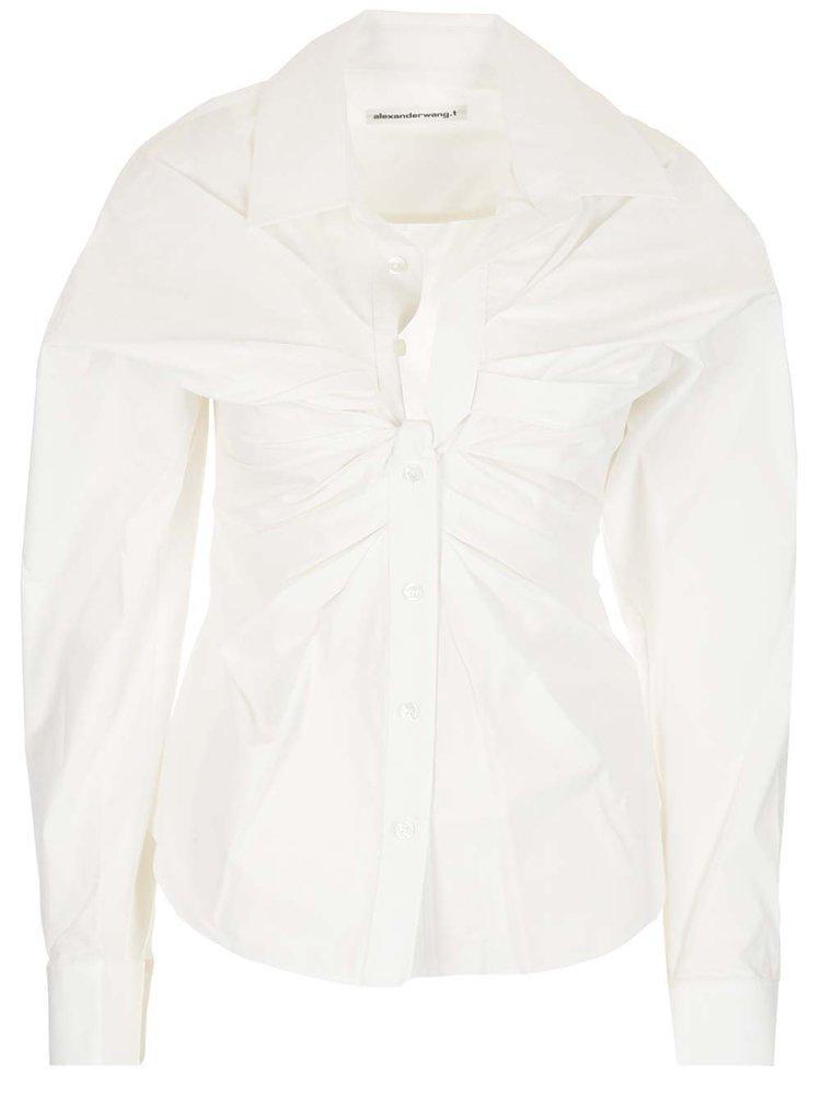 商品Alexander Wang|Alexander Wang open Twisted Front Placket Shirt,价格¥1890-¥2595,第1张图片