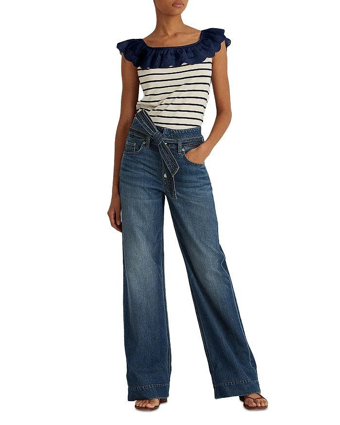 商品Ralph Lauren|Striped Ruffle Top,价格¥178,第3张图片详细描述