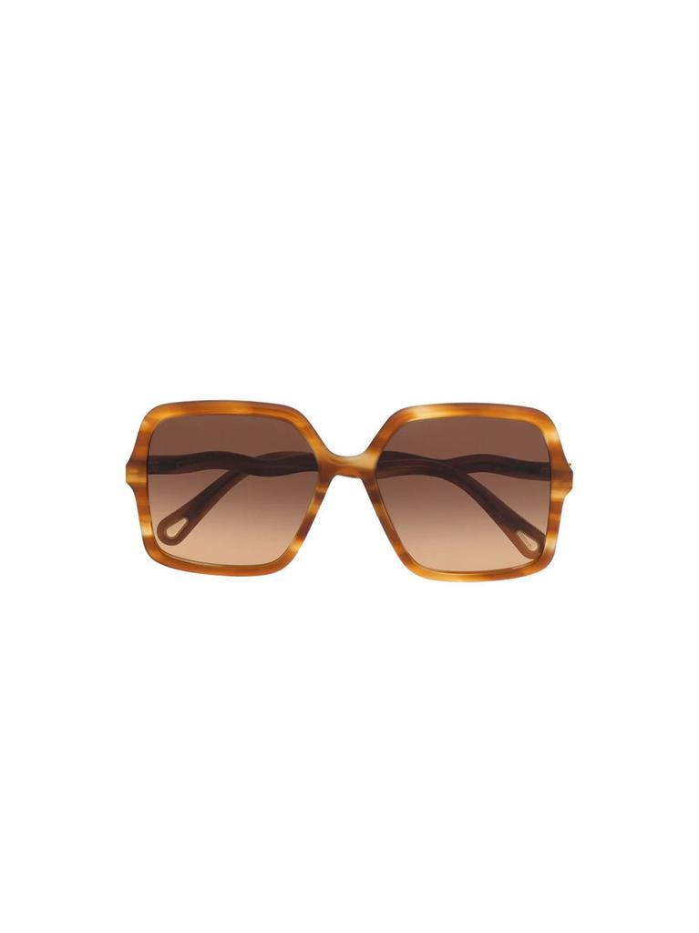 商品Chloé|Large Square Tortoise Wave Arm Sunglasses,价格¥2174,第1张图片