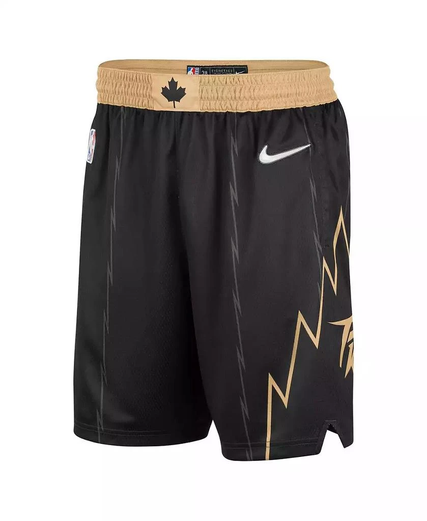 商品NIKE|Men's Black and Gold Toronto Raptors 2021/22 City Edition Swingman Shorts,价格¥577,第2张图片详细描述