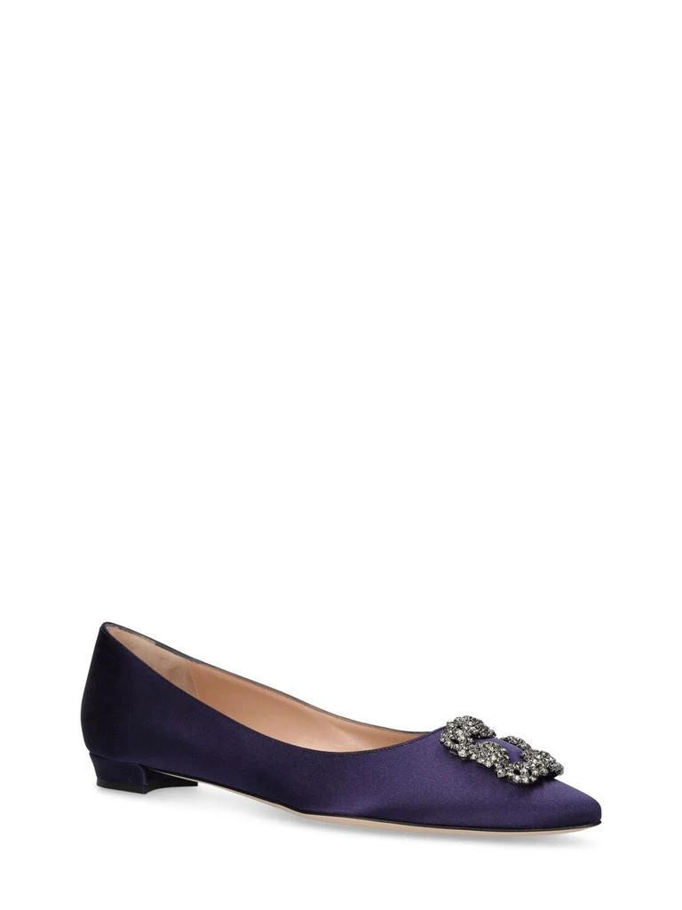 商品Manolo Blahnik|10mm Hangisi Silk Satin Flats,价格¥5445,第2张图片详细描述