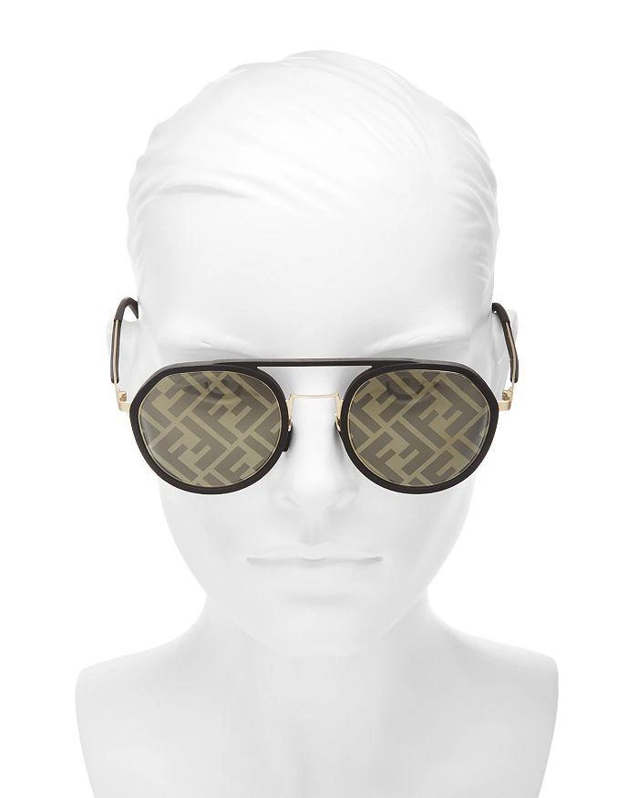 商品Fendi|Brow Bar Round Sunglasses, 51mm,价格¥3413,第2张图片详细描述
