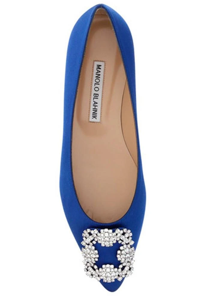 商品Manolo Blahnik|Manolo Blahnik Hangisi Embellished Satin Flats,价格¥5063,第4张图片详细描述