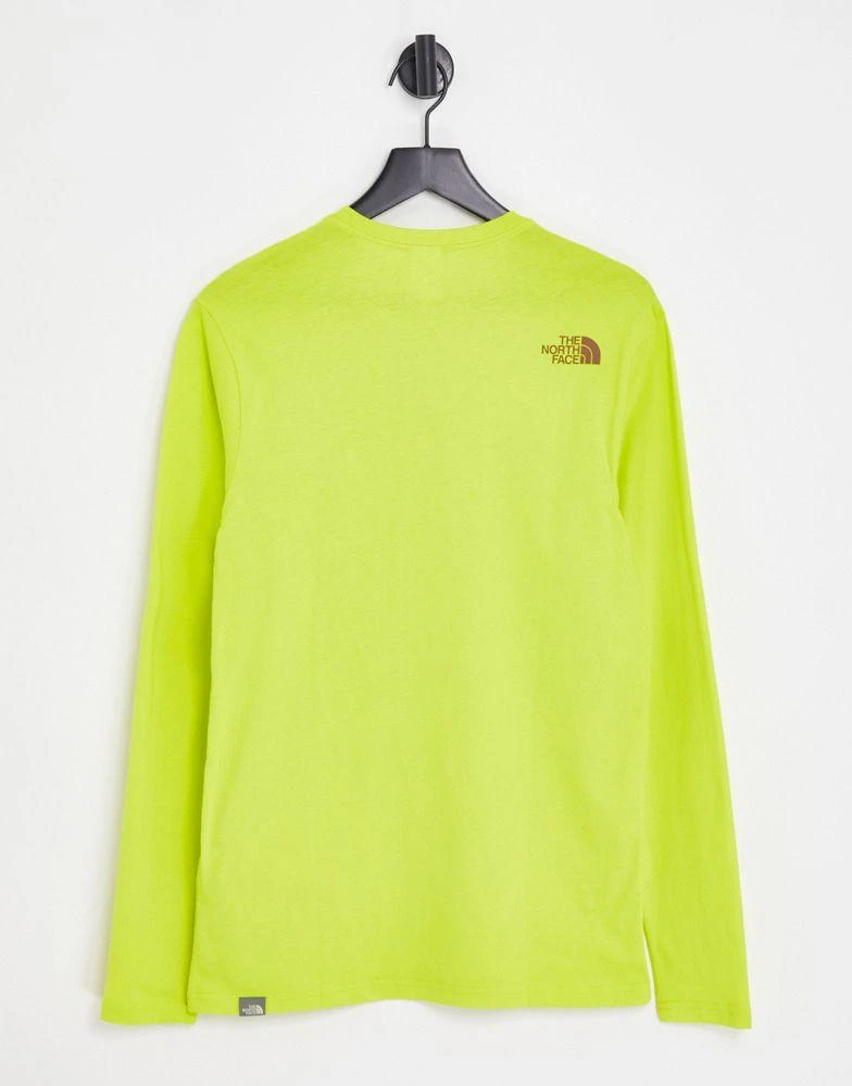 商品The North Face|The North Face Center Dome long sleeve t-shirt in lime Exclusive at ASOS,价格¥185,第3张图片详细描述