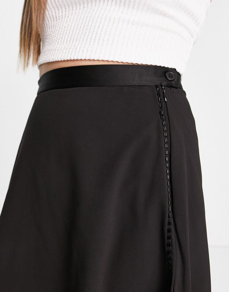 French Connection Audeta drape mini skirt in black商品第3张图片规格展示