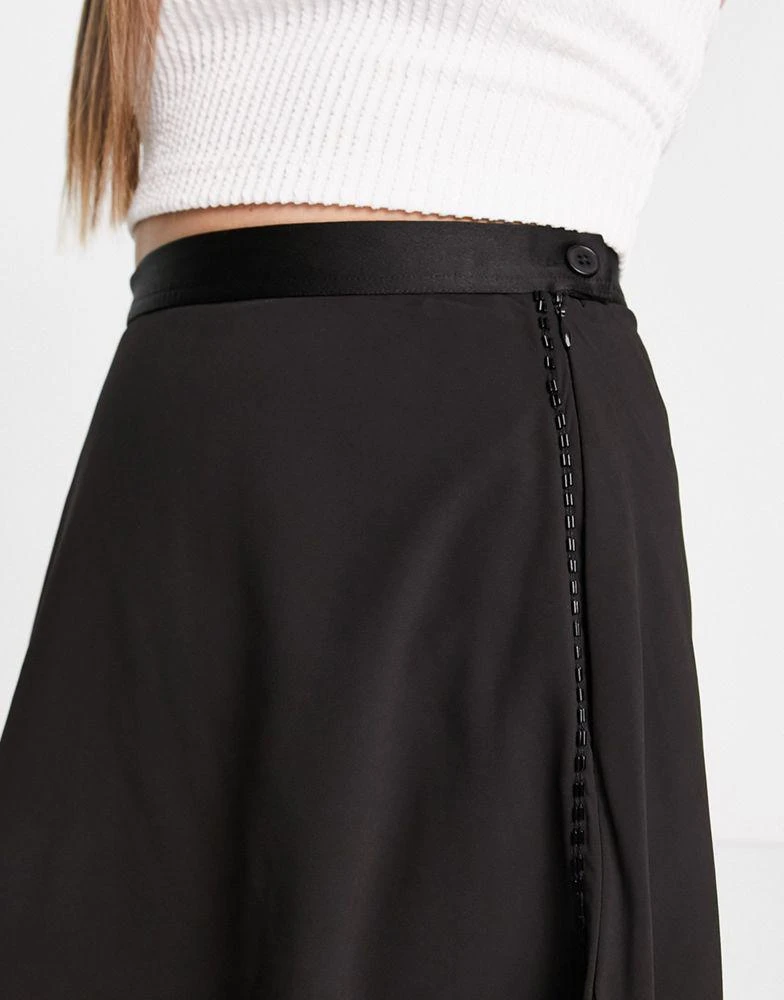 商品French Connection|French Connection Audeta drape mini skirt in black,价格¥248,第3张图片详细描述