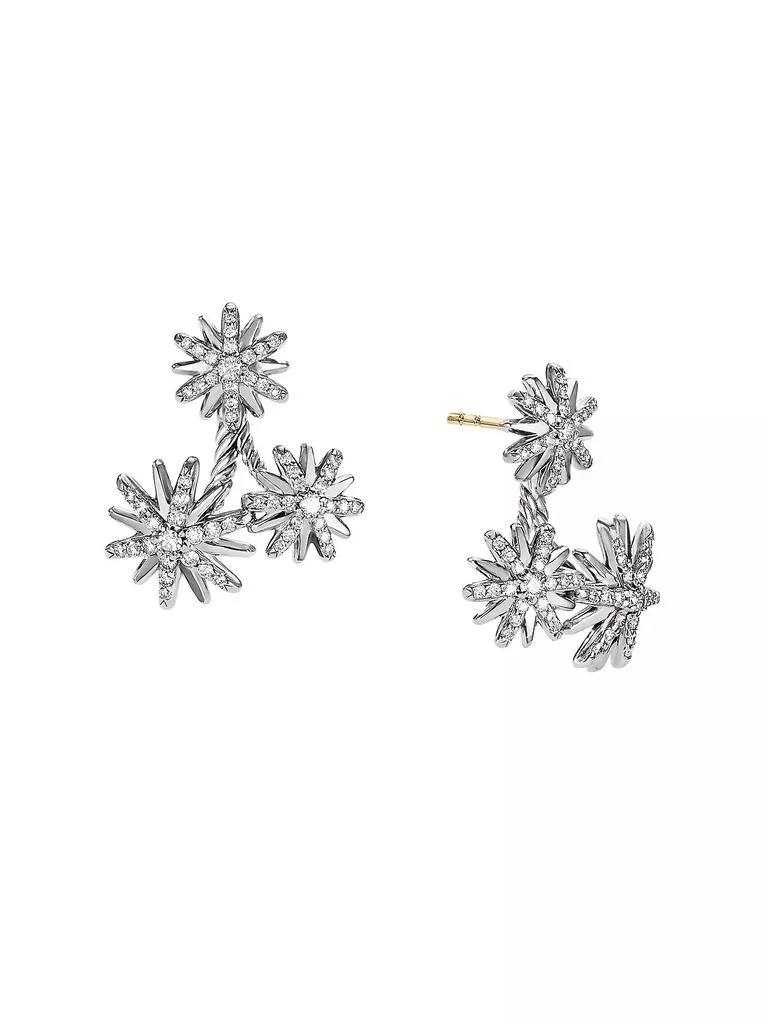 商品David Yurman|Starburst Cluster Earrings in Sterling Silver with Diamonds, 25MM,价格¥20042,第1张图片