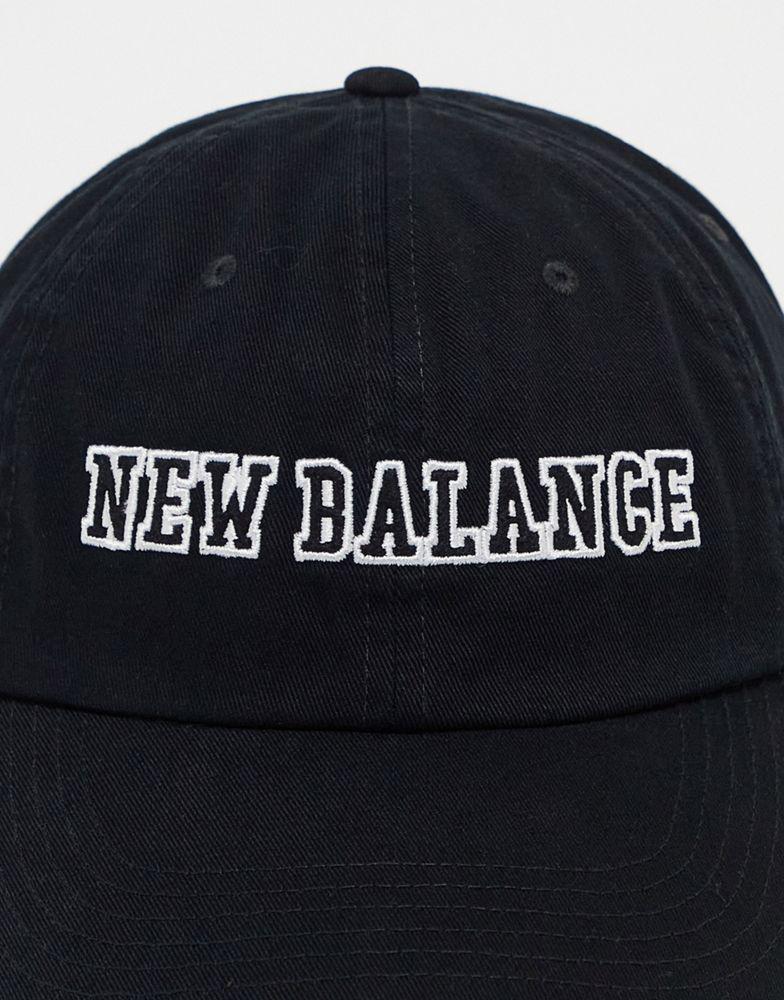New Balance collegiate logo baseball cap in black商品第3张图片规格展示