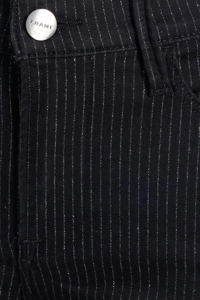 商品FRAME|Le High Straight metallic pinstriped high-rise straight-leg jeans,价格¥628,第4张图片详细描述