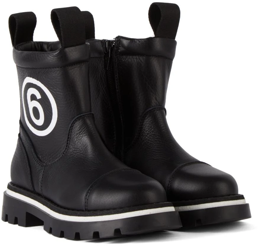 商品MAISON MARGIELA|Kids Black Logo Slip-On Boots,价格¥1102,第4张图片详细描述