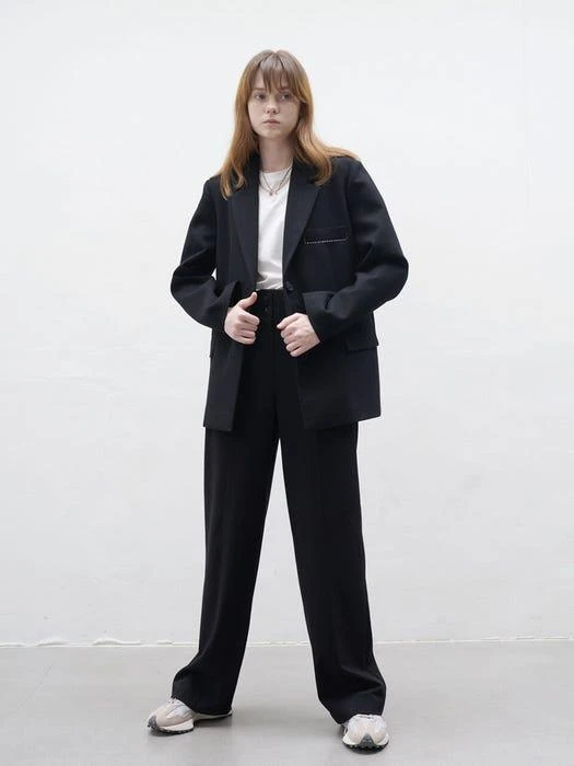 商品MARRON EDITION|Oversized Suit Blazer_Black,价格¥718,第5张图片详细描述