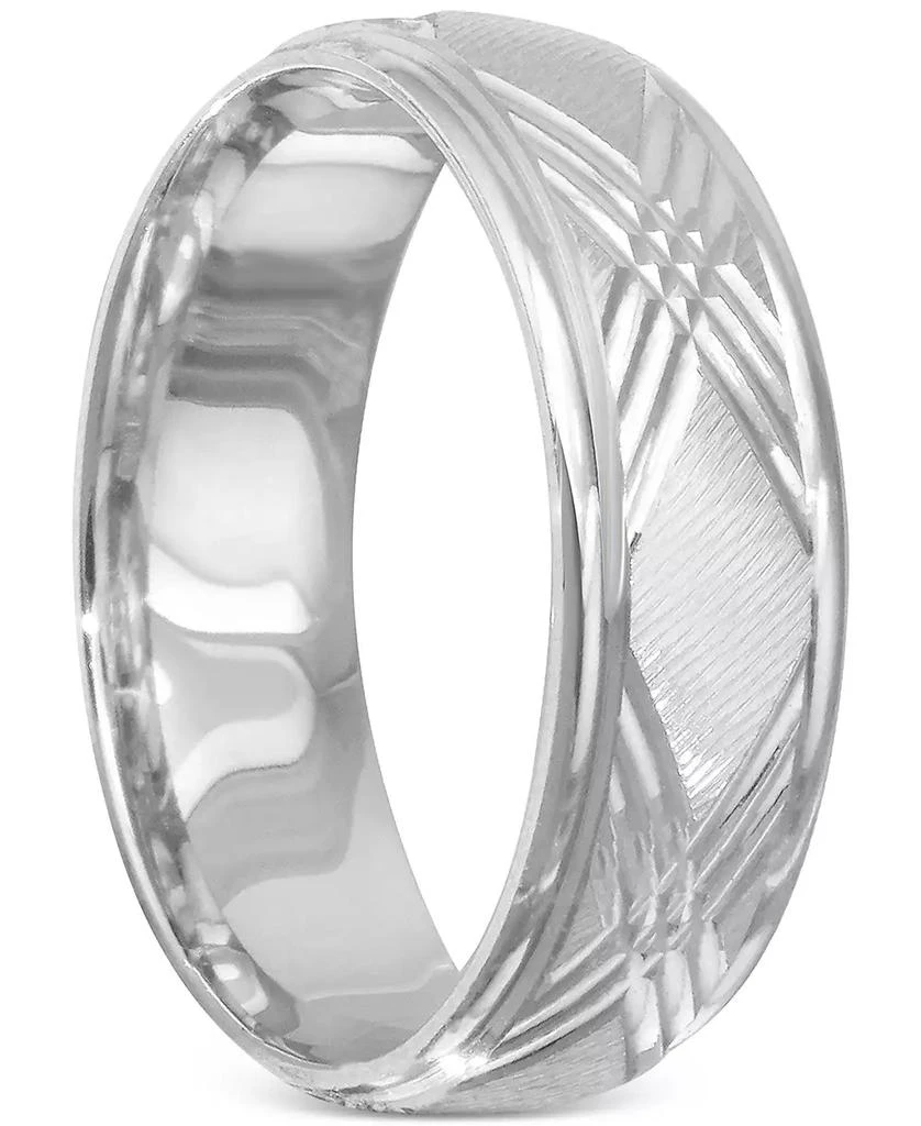 商品Macy's|Men's X Engraved Band in 14k White Gold,价格¥4936,第3张图片详细描述