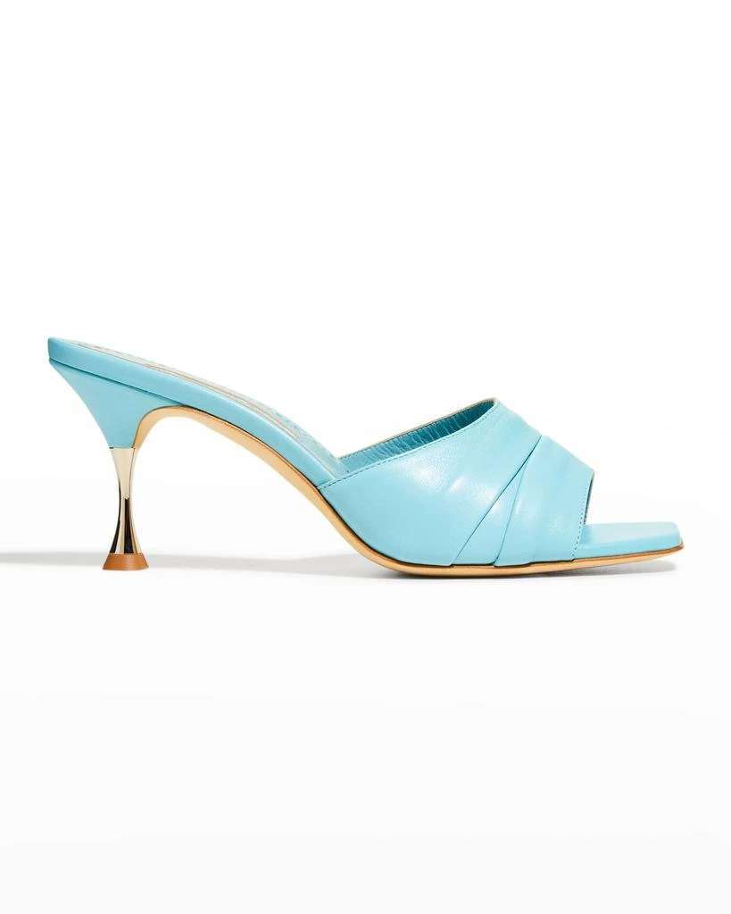 商品Manolo Blahnik|Picoux Lambskin Kitten-Heel Sandals,价格¥2401,第1张图片