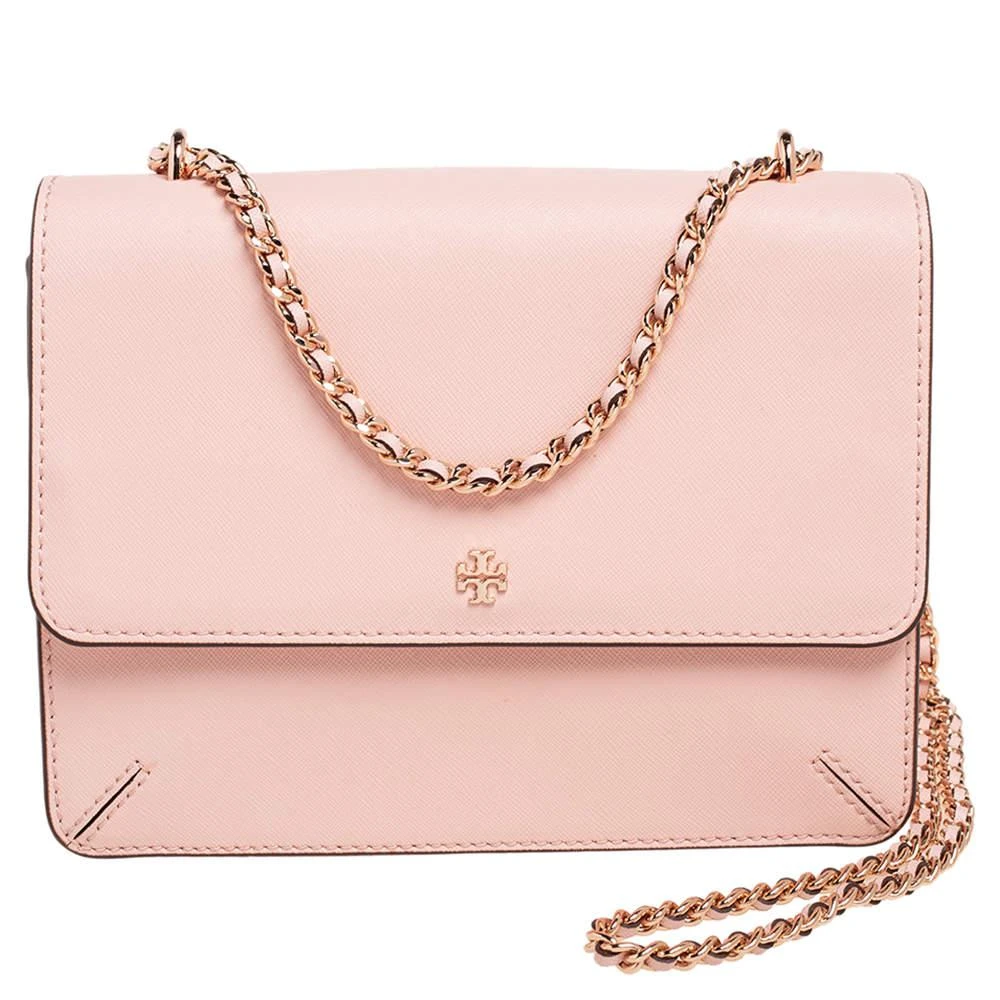 商品[二手商品] Tory Burch|Tory Burch Light Pink Saffiano Leather Robinson Flap Chain Shoulder Bag,价格¥1259,第1张图片