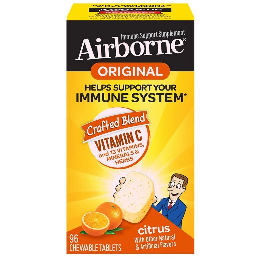 商品Airborne|Immune Support Effervescent Minerals & Herbs with Vitamin C, E, Zinc Citrus,价格¥225,第1张图片详细描述