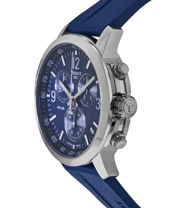 商品Tissot|Tissot PRC200 Blue Chronograph Dial Rubber Strap Men's Watch T114.417.17.047.00,价格¥2893,第3张图片详细描述