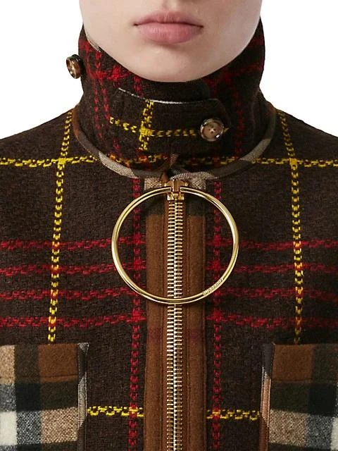 商品Burberry|Plaid Wool-Blend Coat,价格¥17897,第4张图片详细描述