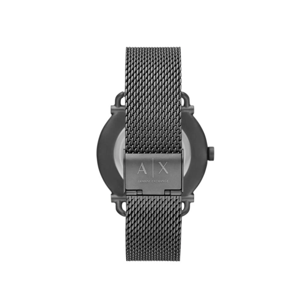 商品Armani Exchange|Men's Three-Hand Gunmetal-Tone Stainless Steel Mesh Watch 44mm,价格¥764,第3张图片详细描述